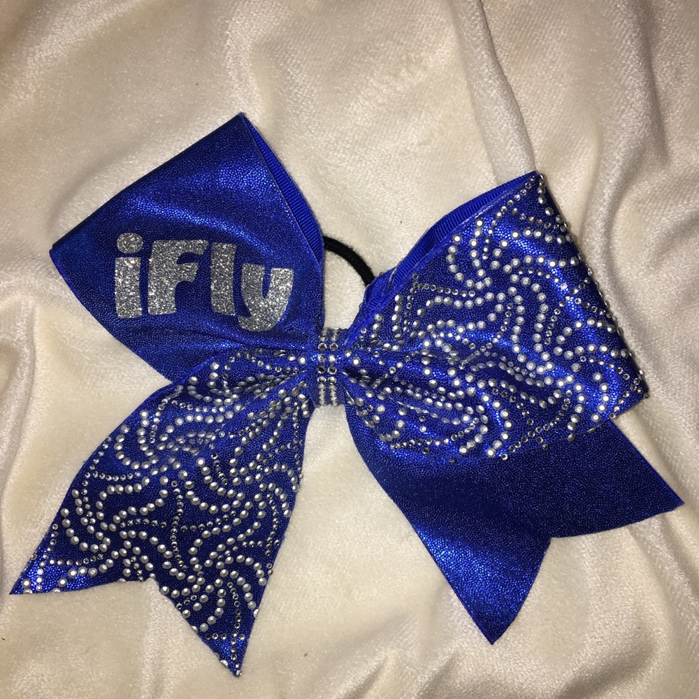 Blue/Sparkle Flyer Cheer Bow
